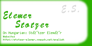 elemer stotzer business card